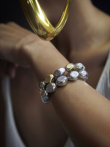 Pure Luxe – 18K Gold Plated Chunky Two-Tonal Bracelets